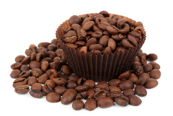 Coffee beans isolated on white