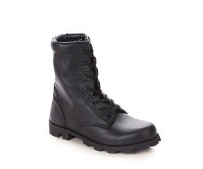 Black man's boot. Side view.