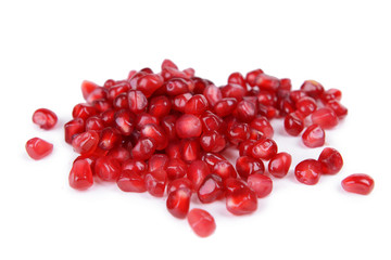 Ripe pomegranate isolated on white