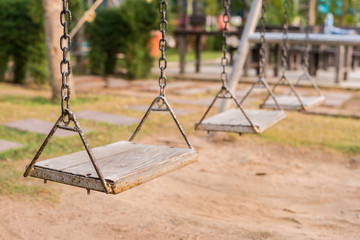 hanging seat in playground. - 63114175