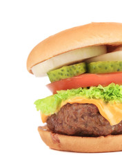 Half of appetizing hamburger