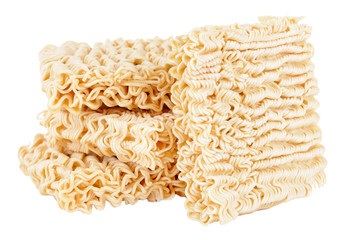 Instant noodles isolated on white