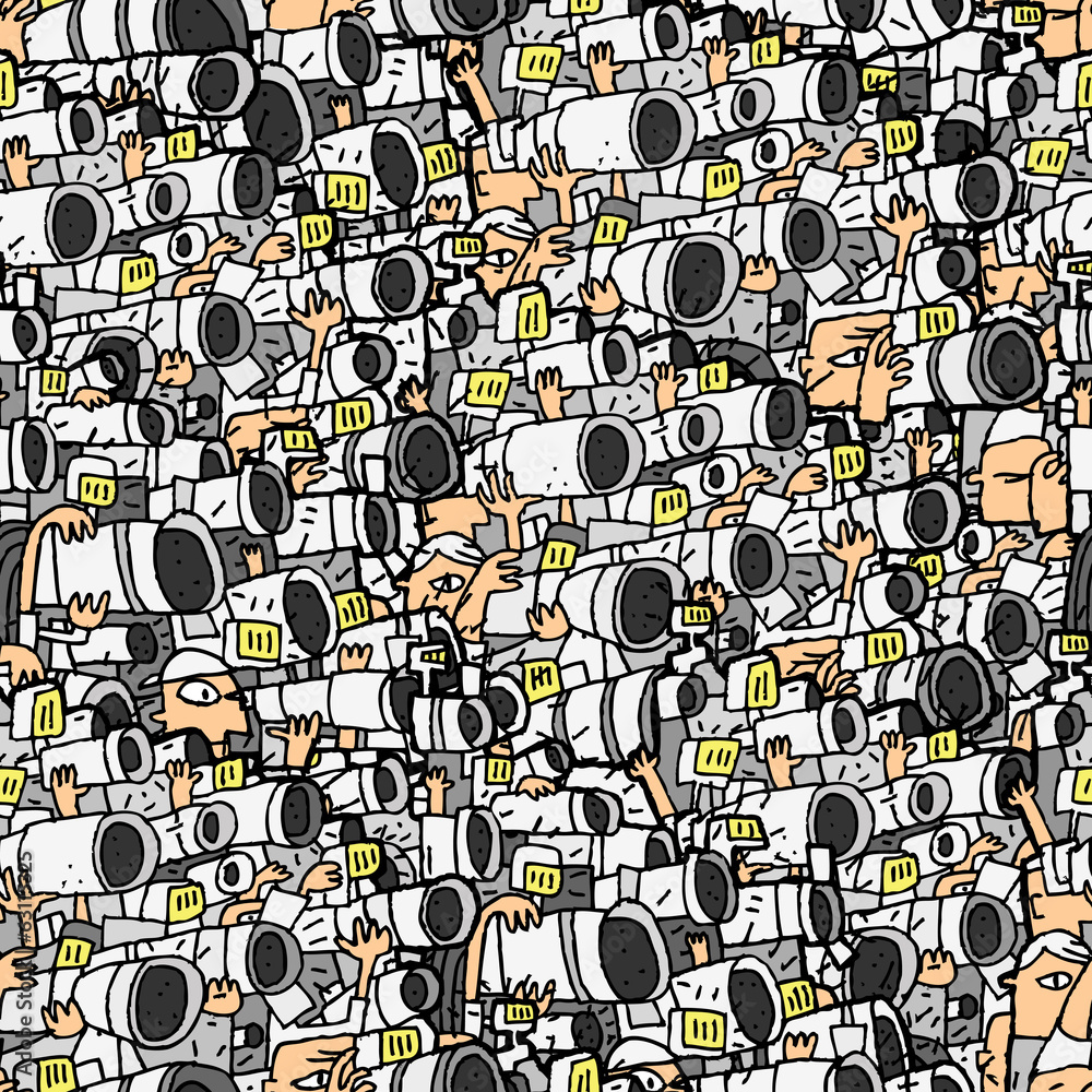 Wall mural Paparazzi seamless pattern