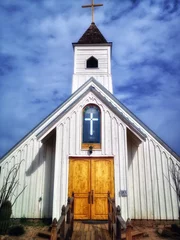 Foto op Plexiglas Old Church Goldfield Ghost Town, Arizona, USA © samantoniophoto