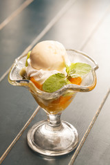 ice cream with fruits