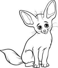 fennec fox animal coloring page