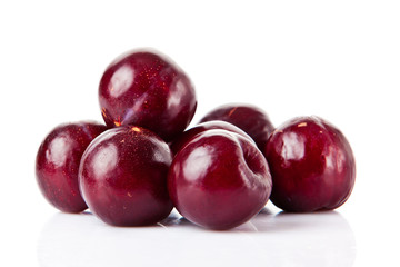 plums  fruit isolated on white background