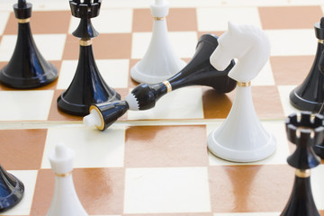 checkmate white defeats black  king