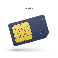 State of Alaska phone sim card with flag.