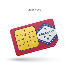 State of Arkansas phone sim card with flag.