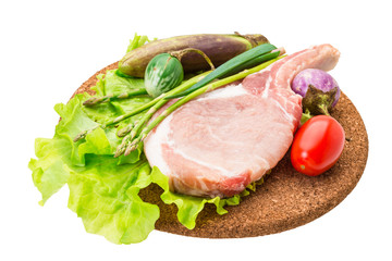 Raw t-bone steak