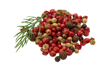 Obraz premium Red, black and white pepper heap