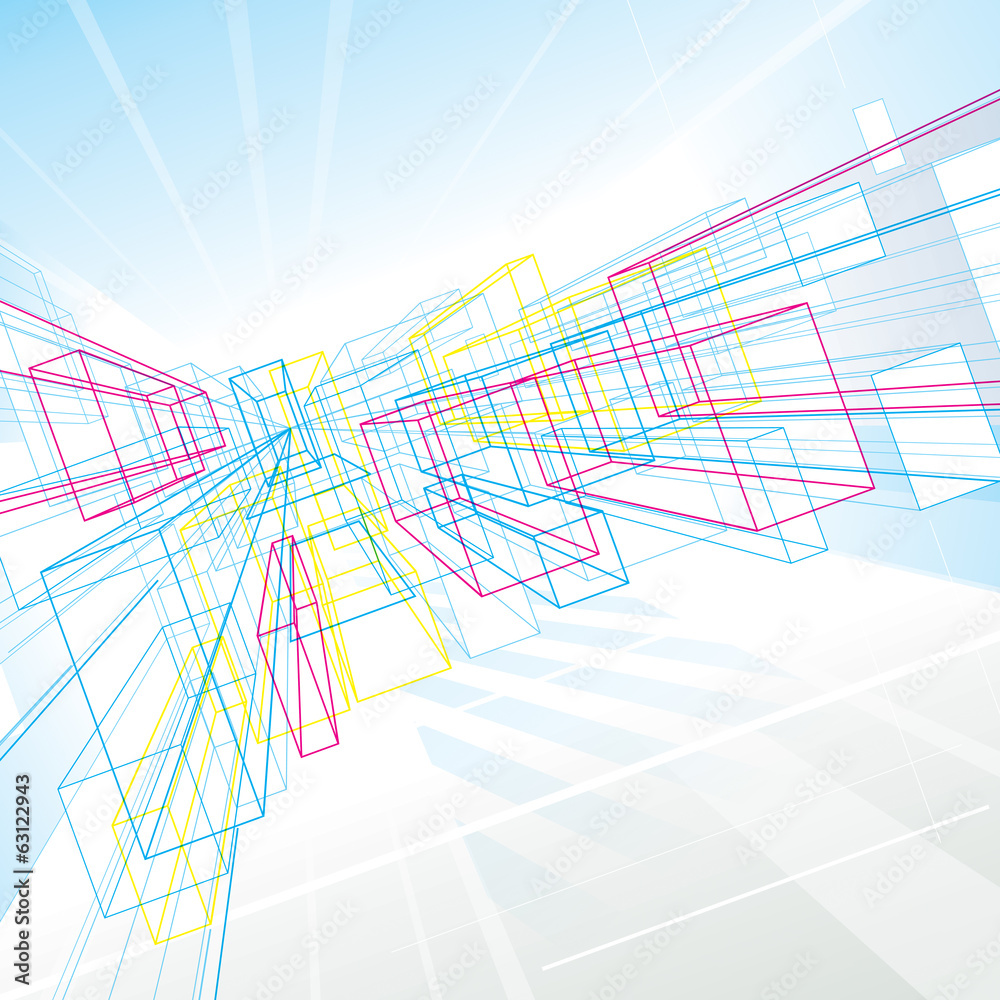 Poster abstract perspective lines background.