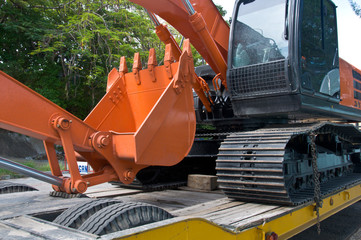 The orange excavator