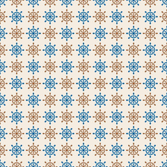 Marine seamless pattern of handwheels