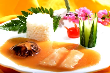 Muurstickers Chinese Food: Fish fillet with Rice © bbbar