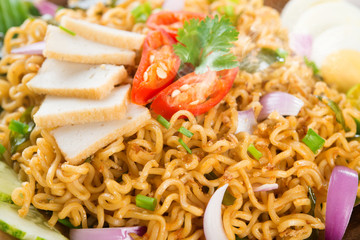 Close up Dry Instant Noodle