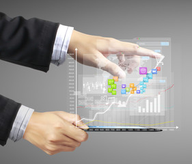 touch- tablet in hands