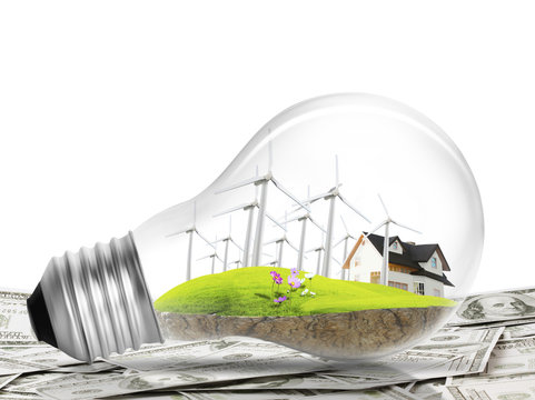 light bulb Alternative energy concept