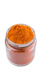 Obraz na płótnie Canvas Curry powder spices over white background
