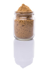 Korma powder spices over white background