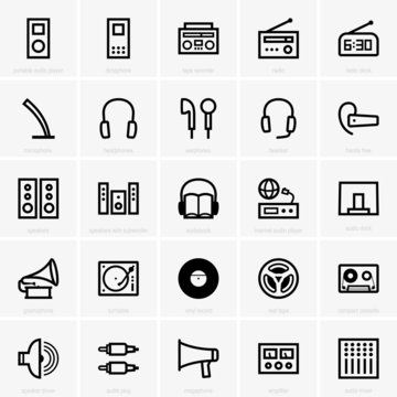 Set of Audio icons