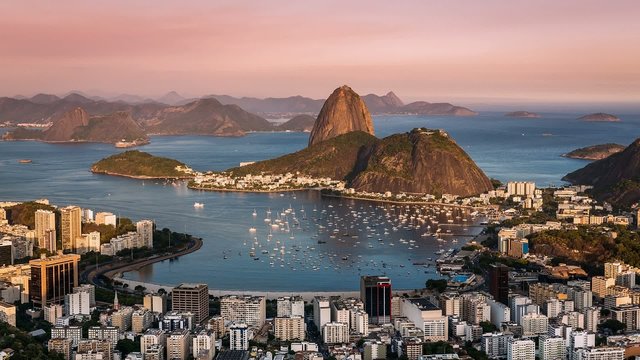 Sunset over Rio de Janeiro Moving Tme Lapse, Brazil