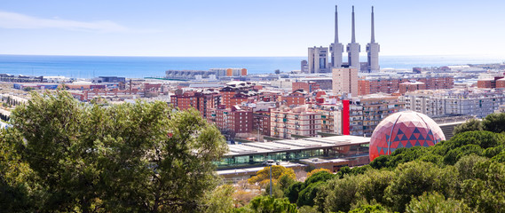 Fototapeta premium Panorama of Badalona and Sant Adria de Besos