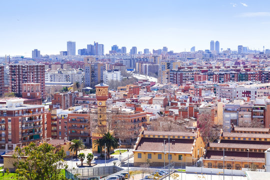   view of residence district in Barcelona