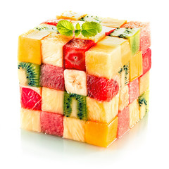 Fruit cube with assorted tropical fruit