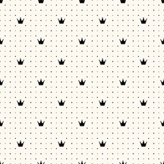 Vector seamless crown retro pattern