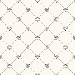 Fototapeta premium Vector seamless retro pattern, with diamonds.
