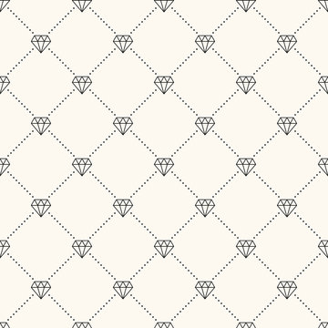 Vector seamless retro pattern, with diamonds.