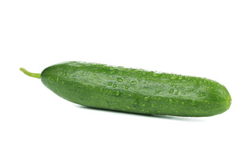 Single green cucumber.