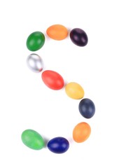 Letter S from the eggs for easter.