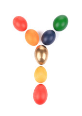 Letter Y from the eggs for easter.