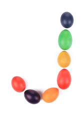Letter J from the eggs for easter.
