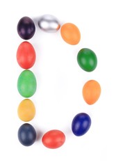 Letter D from the eggs for easter.