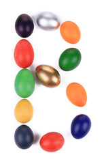 Letter B from the eggs for easter.
