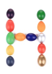 Letter H from the eggs for easter.