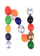 Letter N from the eggs for easter.