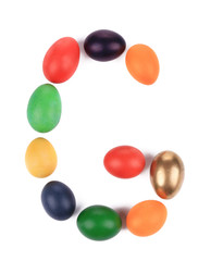 Letter G from the eggs for easter.