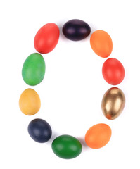 Letter O from the eggs for easter.