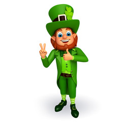 Leprechaun for patrick's day with victory sign