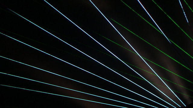 Laser light show in the dark