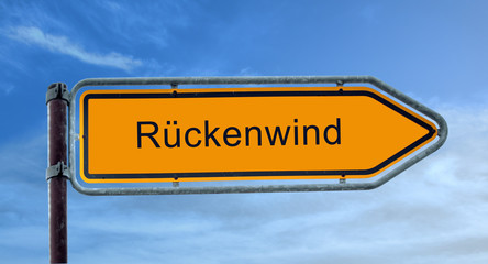Strassenschild 8 - Rückenwind