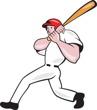Baseball Player Batting Cartoon