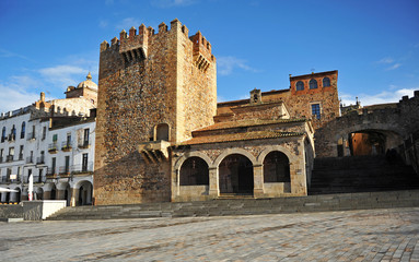 Main Square, Tower Bujaco, Cáceres, Spain