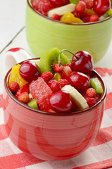 Cups with fruits