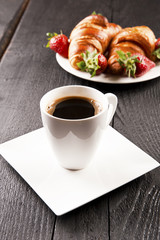 cafe and croissant